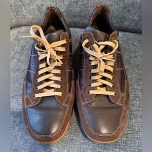 Cole Haan Country Men’s 11 Brown Pebbled Leather C02840 Contrast Stitch Oxfords